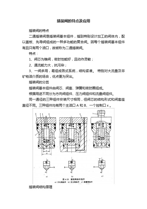 插装阀的特点及应用