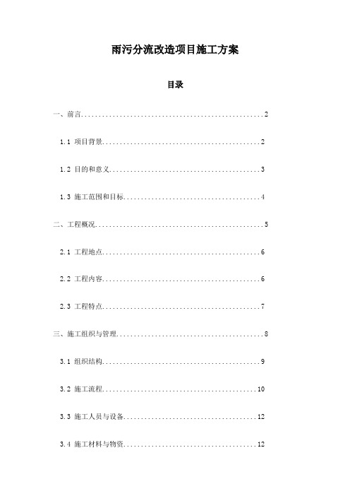 雨污分流改造项目施工方案