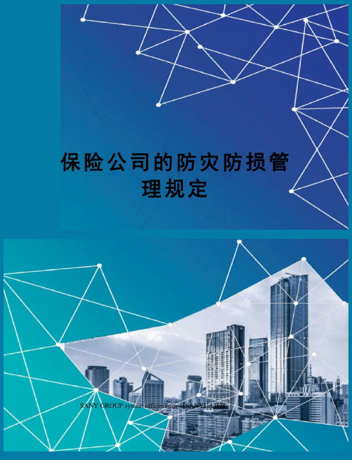 保险公司的防灾防损管理规定