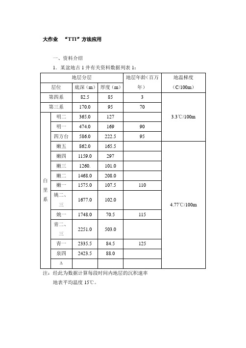 石油地质习题大作业 TTI方法应用