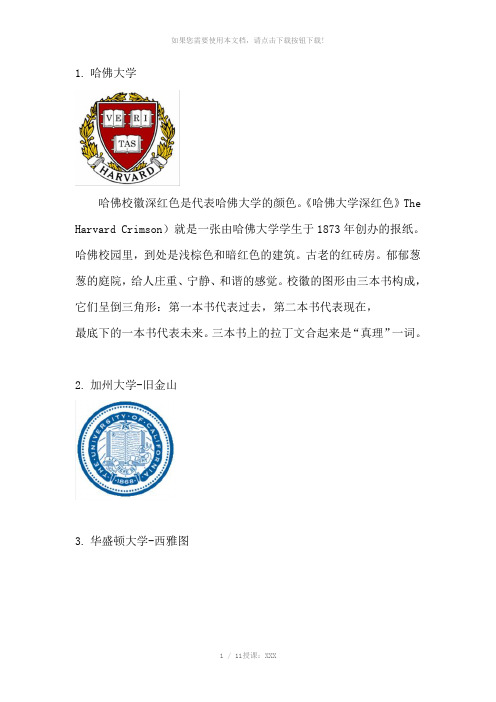 世界著名医科大学校徽及其含义