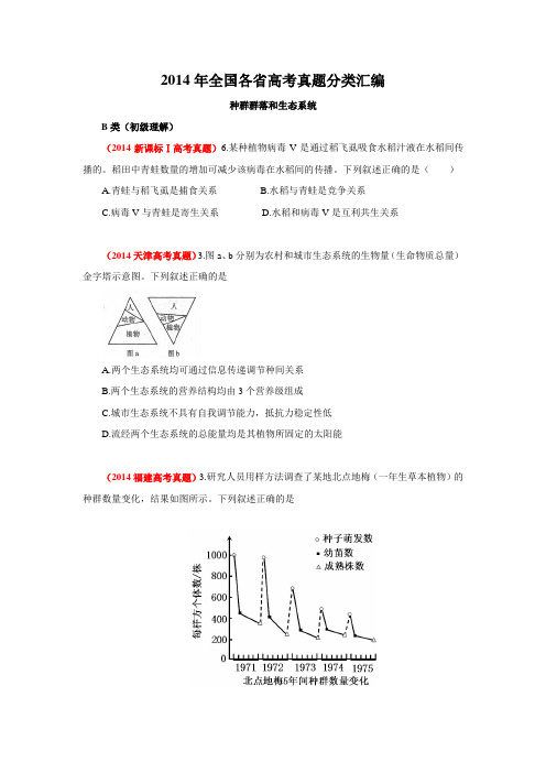 种群群落和生态系统