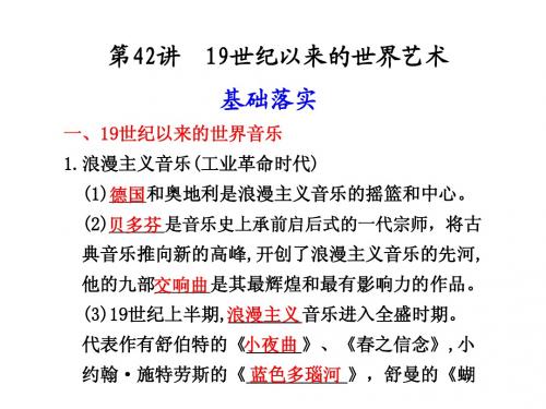 高中历史总复习 第42讲  19世纪以来的世界艺术