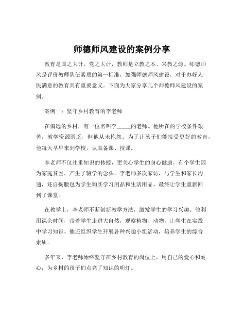 师德师风建设的案例分享