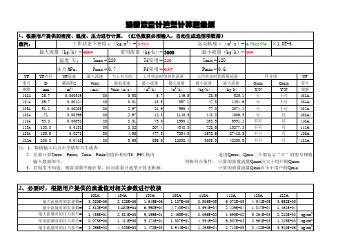 10Excel版常用涡街式流量计的计算选型软件特别版蒸汽介质(删除外部链接)