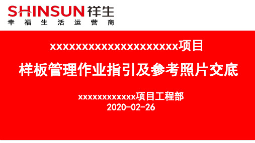 建筑工程集中工艺工法及交付样板参考照片交底