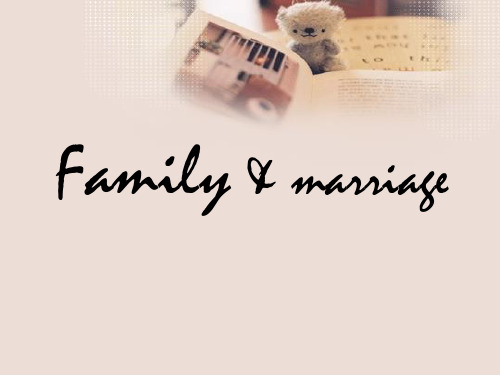 family and marriage