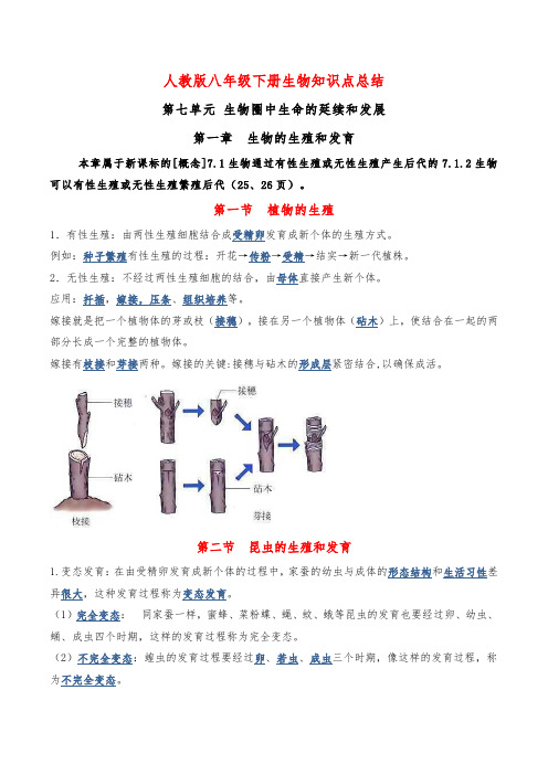 初中生物八下 知识点