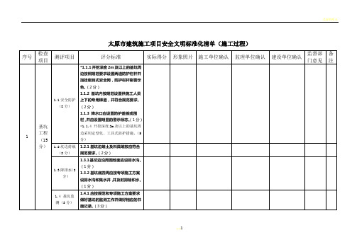 太原建筑施工项目安全文明标准化清单开工前