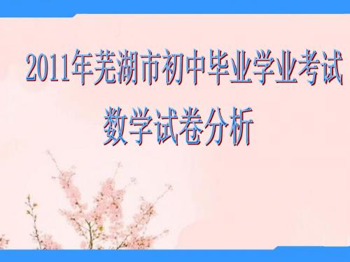 安徽省芜湖中考数学试卷分析课件 人教新课标版