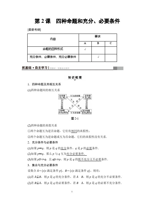 高考数学一轮 四种命题和充分、必要条件