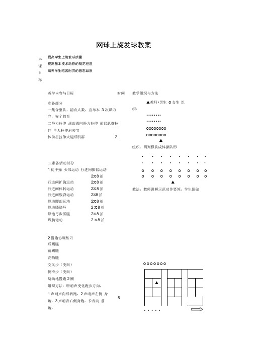 网球上旋发球教案