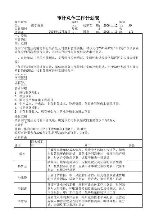 计划阶段审计工作底稿_1_