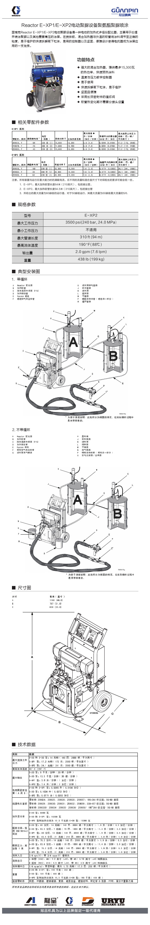 固瑞克Reactor E-XP1电动聚脲设备