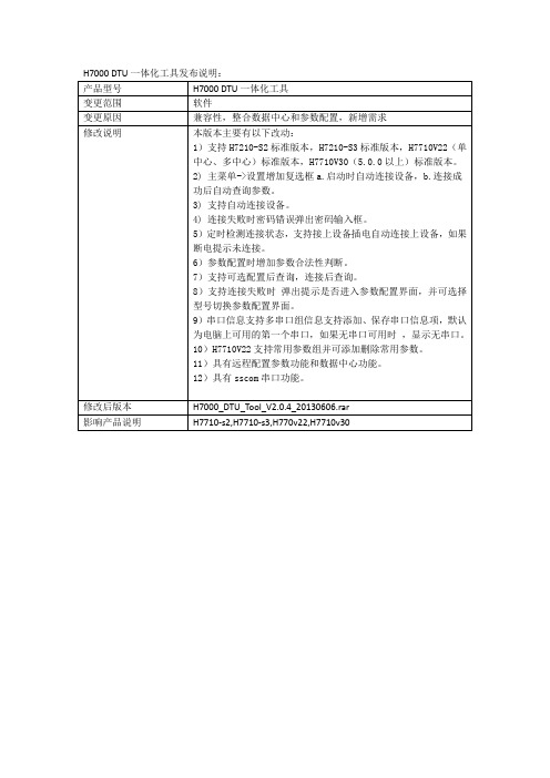 H7000一体化工具发布说明