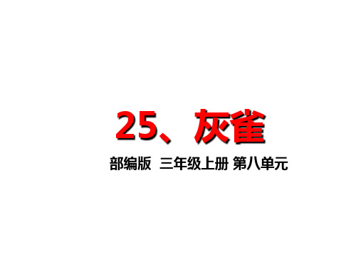 人教部编版语文三年级上册25《灰雀》说课课件