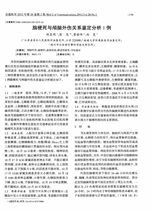 脑梗死与颅脑外伤关系鉴定分析1例