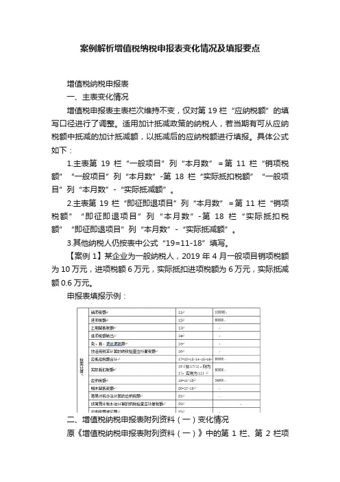 案例解析增值税纳税申报表变化情况及填报要点