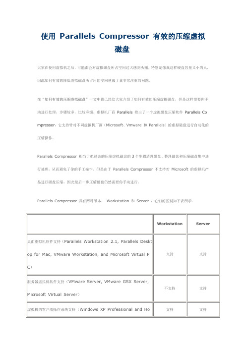 使用 Parallels Compressor 有效的压缩虚拟磁盘