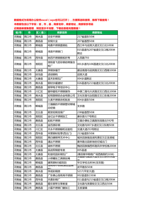 2020新版河南省周口市钢材工商企业公司商家名录名单联系电话号码地址大全1681家