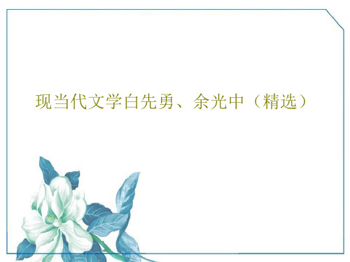 现当代文学白先勇、余光中(精选)PPT文档37页