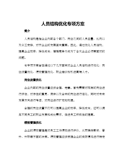 人员结构优化专项方案