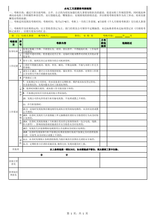 (完整版)电工绩效考核表1