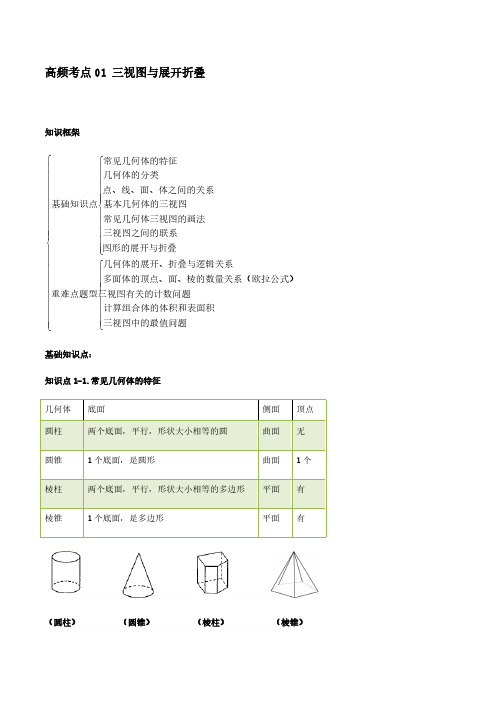 新版新人教版2020～2021学年七年级数学上册高频考点01三视图与展开折叠学案【含答案】