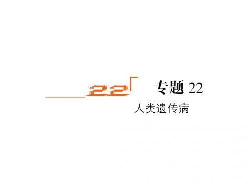 高三生物一轮复习课件人教版:专题22 人类遗传病