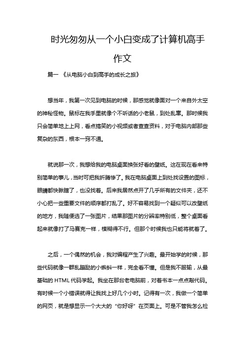 时光匆匆从一个小白变成了计算机高手作文