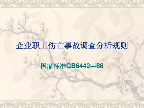 企业职工伤亡事故调查分析规则