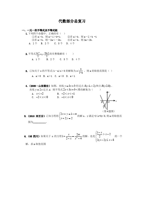 北师大版八年级下册代数部分总复习