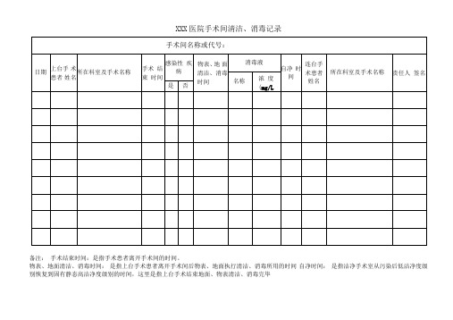 手术室消毒记录)