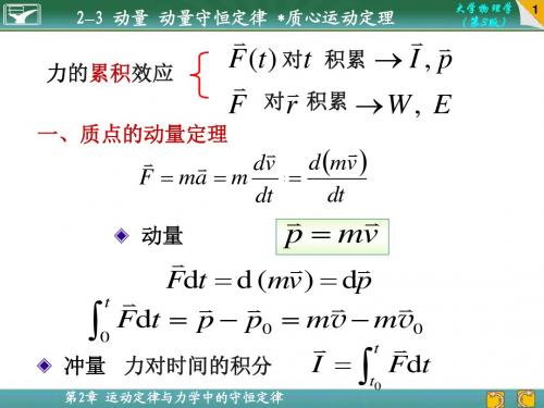 2-3 动量  动量守恒定律  质心运动定理