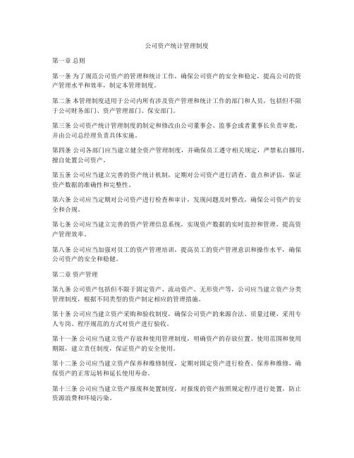 公司资产统计管理制度