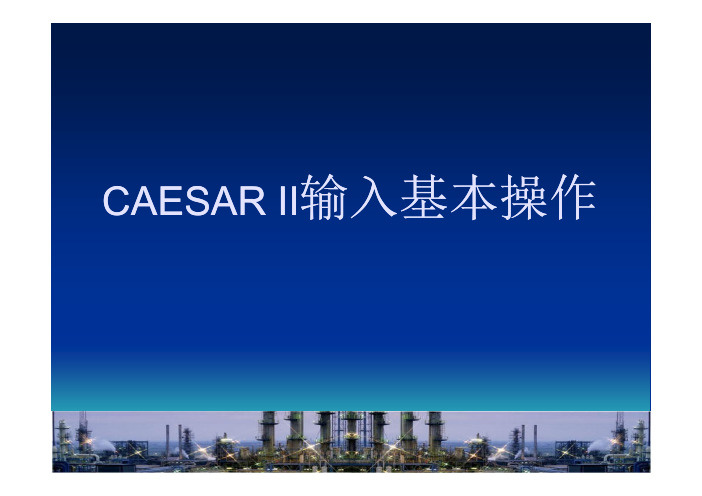 CaesarⅡ基本输入