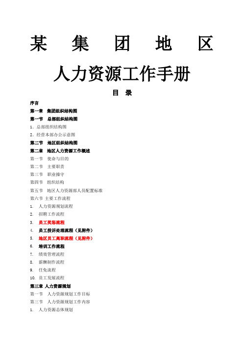 精选某集团分公司人力资源工作手册