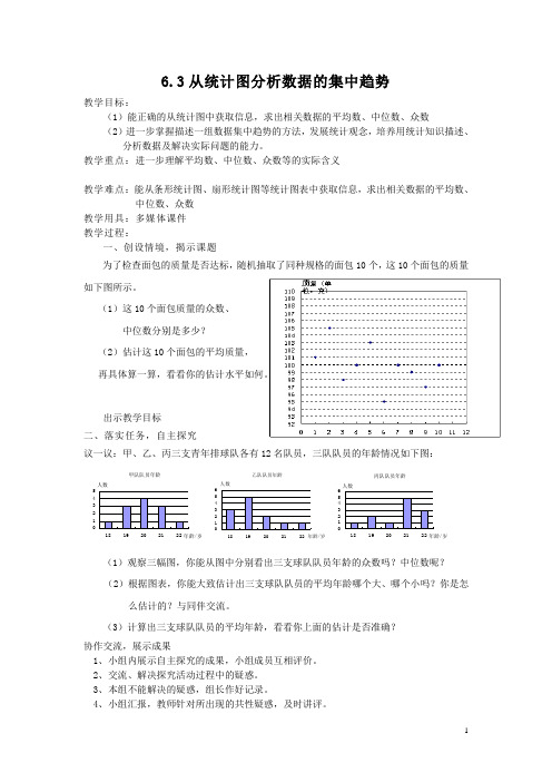 从统计图分析数据的集中趋势设计,过程,反思