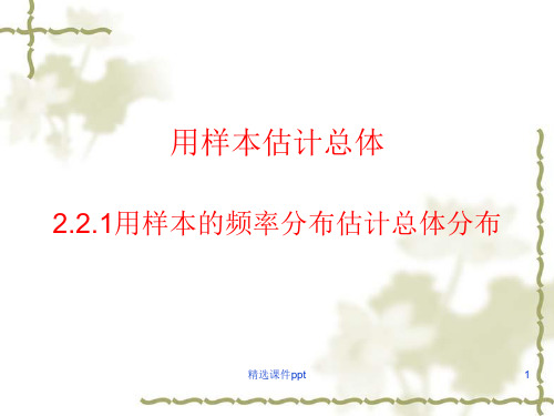 用样本估计总体221用样本的频率分布估计总体分布