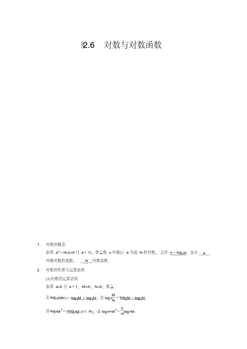 高考数学2.6对数与对数函数跟踪检测(含答案解析)