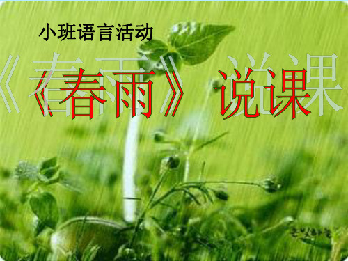 语言活动《春雨》说课课件