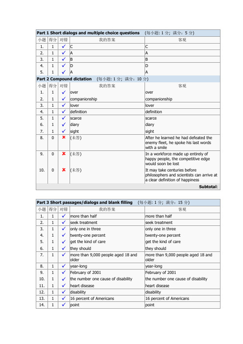 新视野大学英语4Quiz1