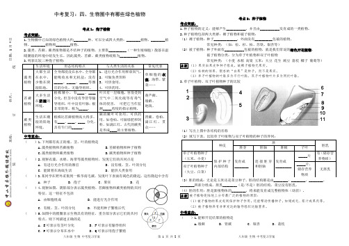 生物中考专题复习- 生物圈中有哪些绿色植物