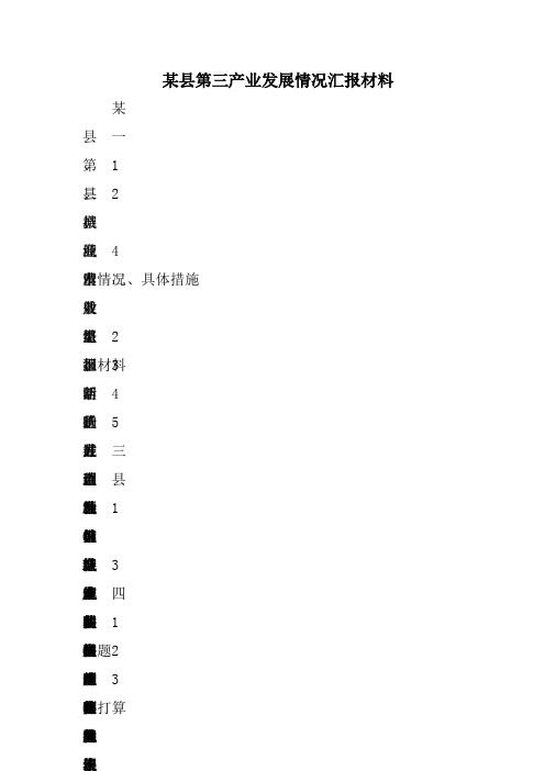 某县第三产业发展情况汇报材料