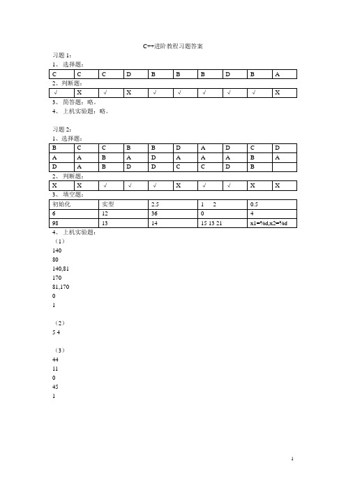 C++程序设计(陈松版)1.、2部分课后习题答案