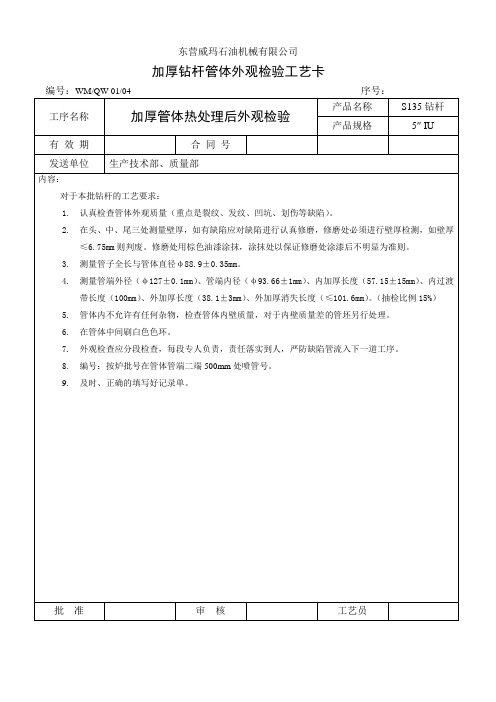 外观检验工艺卡