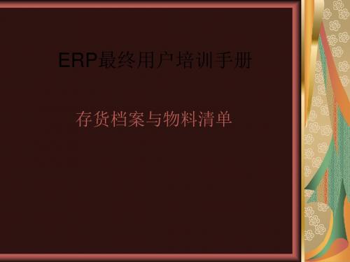 ERP最终用户培训手册 共63页