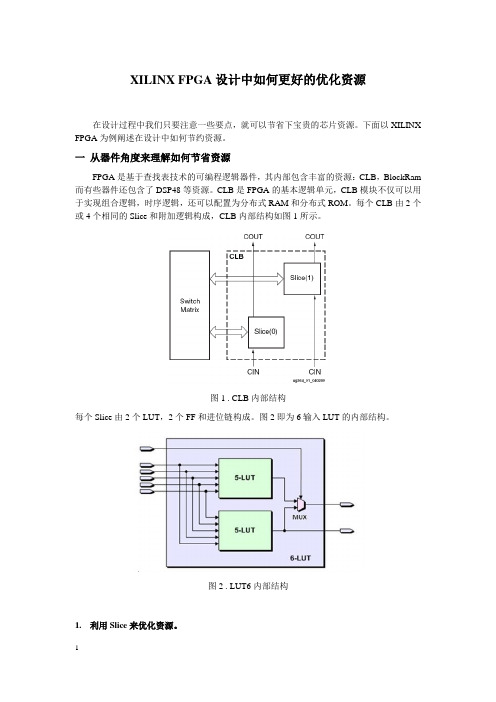 XILINX FPGA设计中如何更好的优化资源