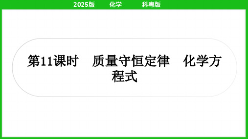 2025年中考化学一轮复习第11课时：质量守恒定律 化学方程式    