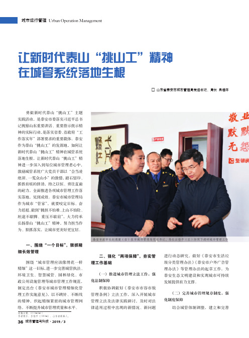 让新时代泰山“挑山工”精神在城管系统落地生根